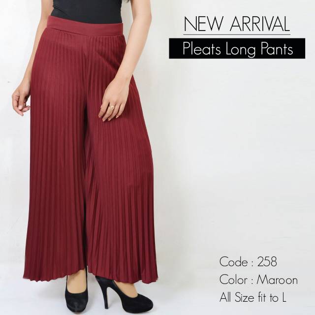 KULOT PLISKET CELANA PLISKET 258.A PLEATS PANT KULOT PRISKET KULOT PANJANG PLISKET REMPEL FLOWY