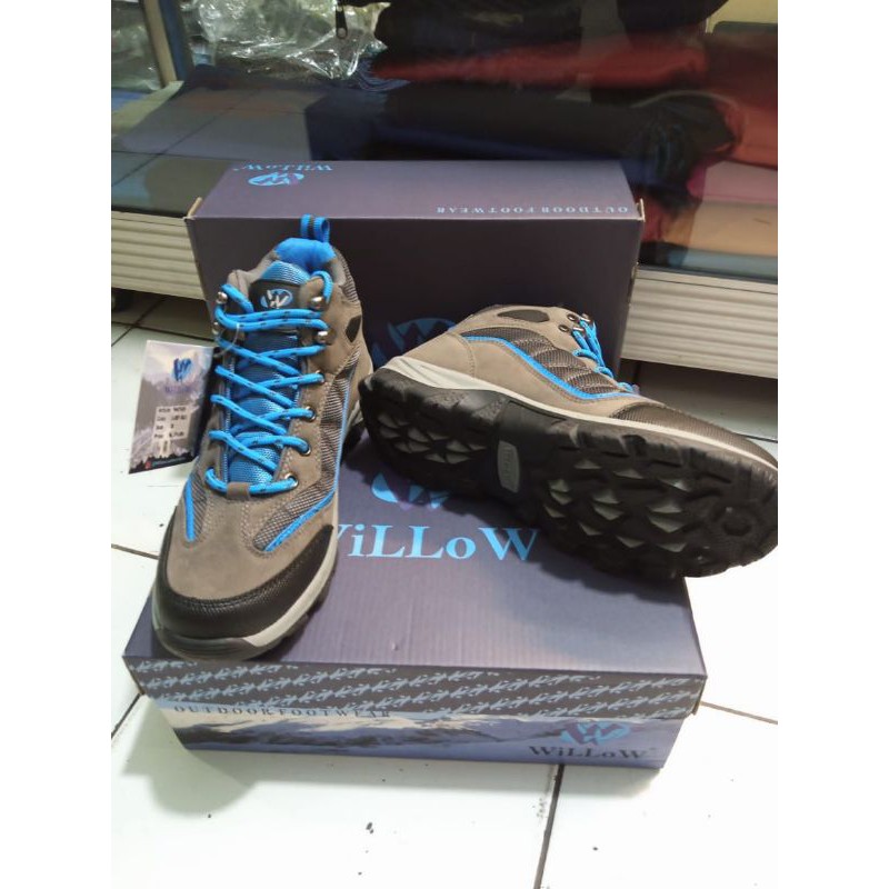 Sepatu gunung willow panther grey/blue sepatu outdoor willow sepatu tracking willow panther woman