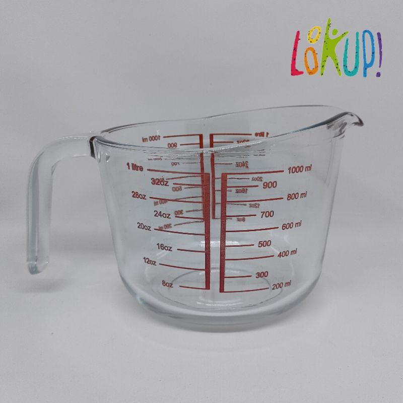 measuring cup glass 500ml 1Liter / gelas takar kaca serbaguna / gelas ukur masak dapur