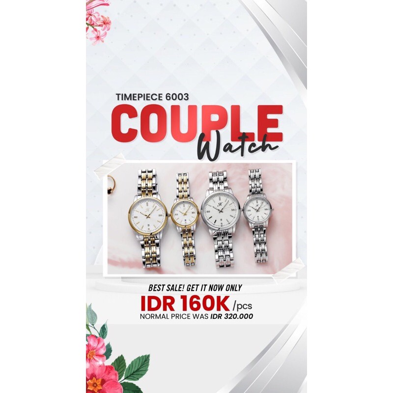 Jam Tangan Couple Pria Wanita Jimshoney 6003 Watch Glamour / Jam Murah Mewah