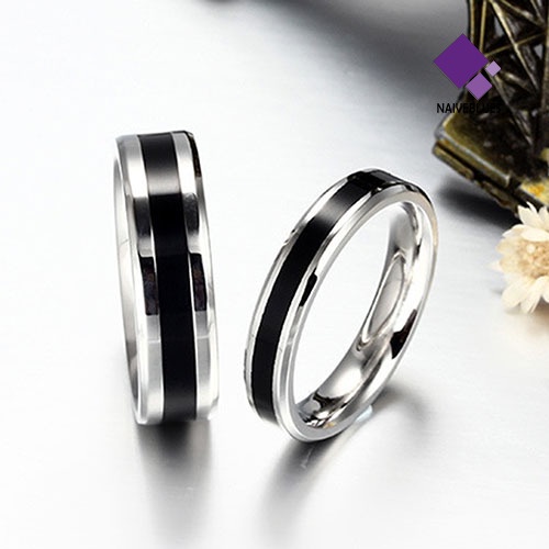 Cincin Bahan Stainless Steel Warna Hitam Untuk Pria Dan Wanita