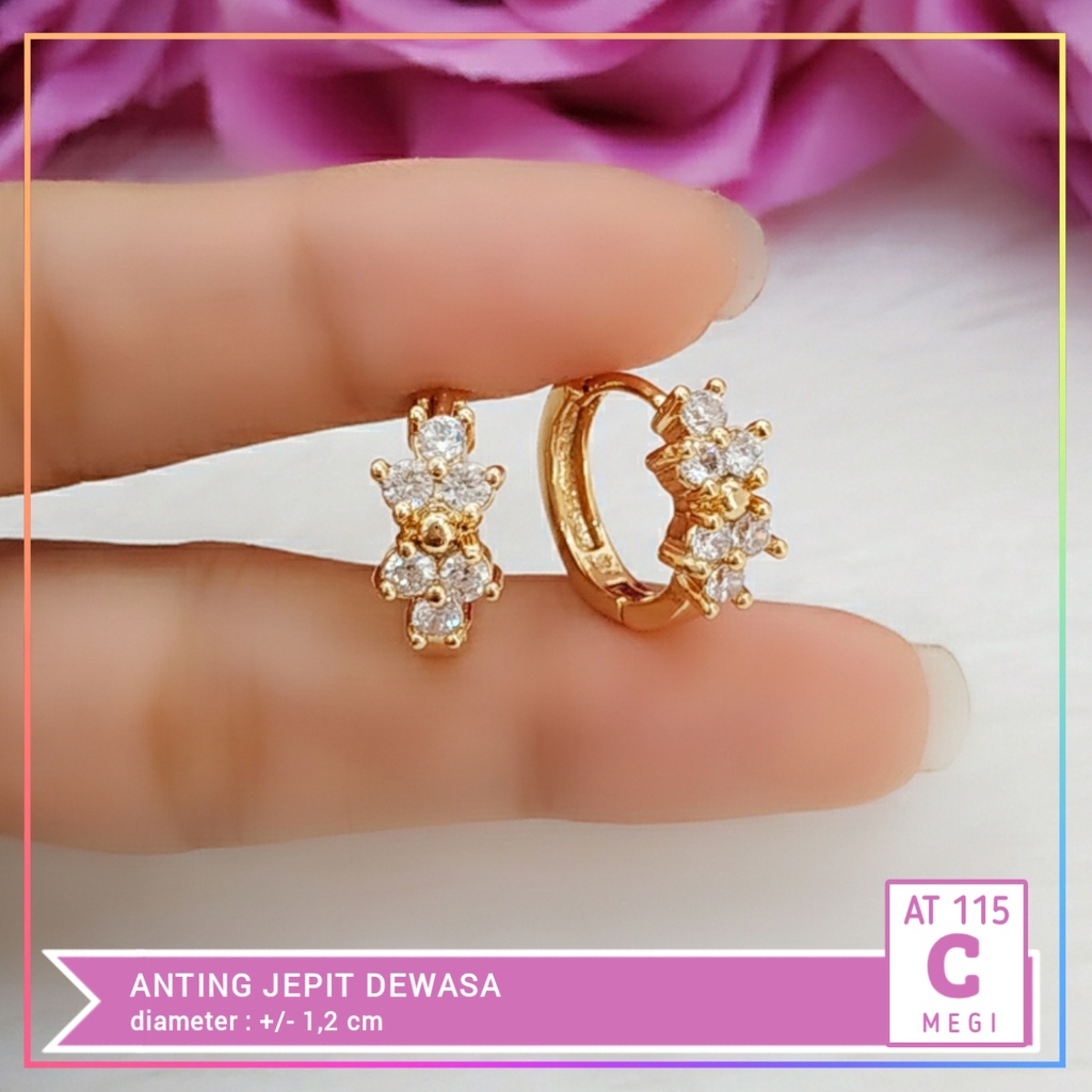 AT 115 - Anting Dewasa Cetik Kupu Permata Cantik Perhiasan Lapis Mas 18K Anting Xuping ori Wanita - Cute-C