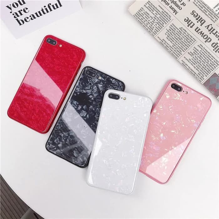 Iphone 7 PLUS Shiny Shell Diamond Glass Hard Case