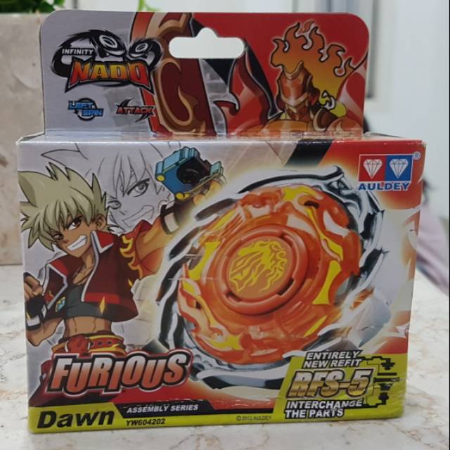 Mainan impor Gasing Beyblade Auldey Original Infinity Nado Furious RFS-5