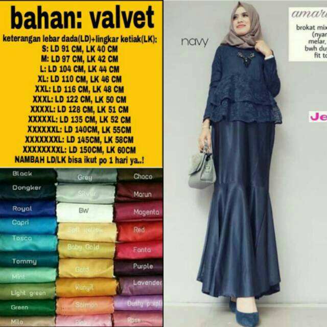 Stelan rok panjang wanita brukat jumbo bigsize import murah