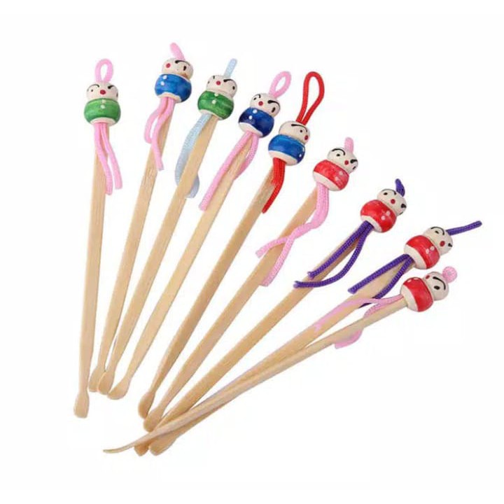 Earpick Korek Kuping Kayu Boneka Unik Lucu