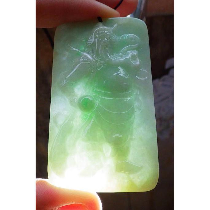 promo harga murah  Jadeite Jade Burma Type A Guan Yu / KWAN KONG dgn 2 Memo Terbaru