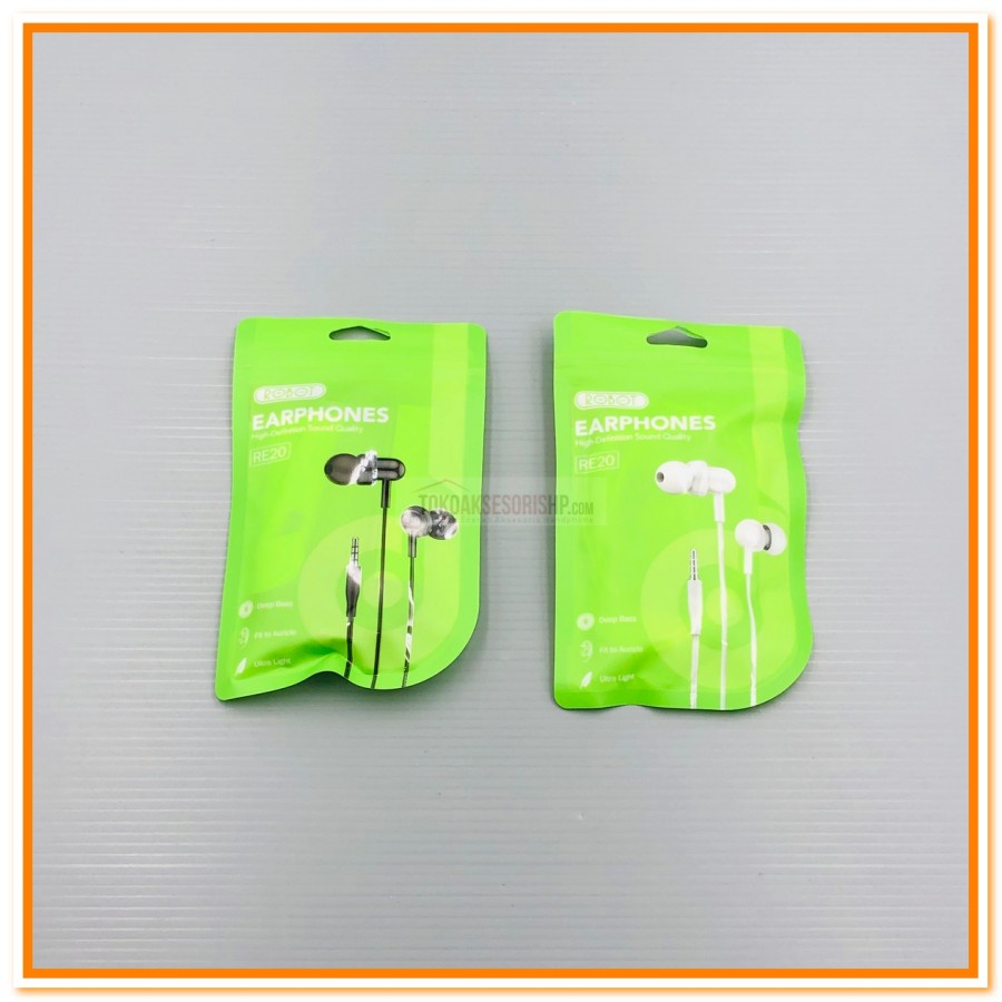 HANDSFREE ROBOT RE20 / HEADSET RE-20 / EARPHONE ROBOT RE20 - Hitam
