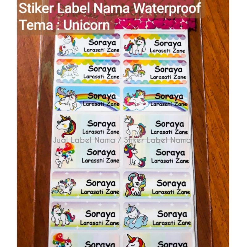 

UNICORN ~ LABEL NAMA WATERPROOF / STIKER LABEL NAMA / STIKER NAMA / STIKER WATERPROOF