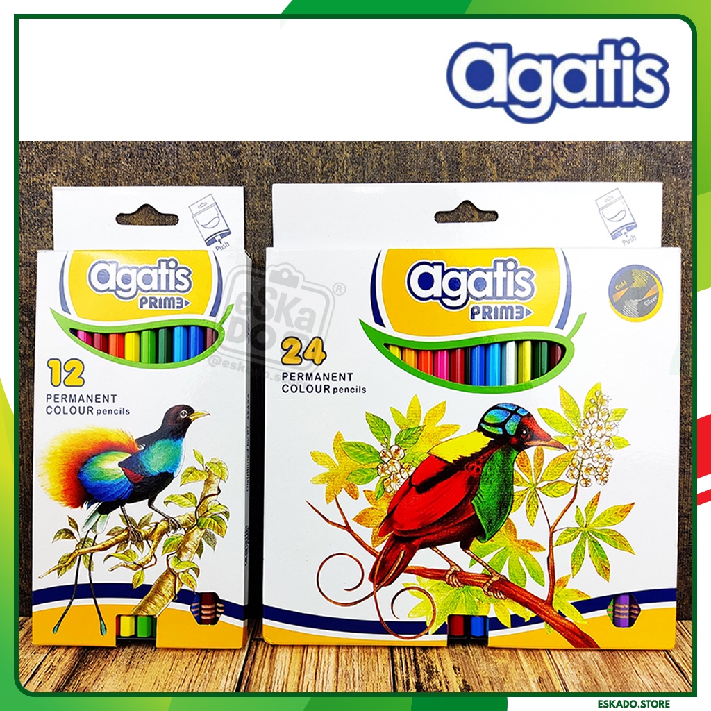 Pensil Warna Agatis Prime 12 / 24 warna Panjang / Pensil Gambar Agatis