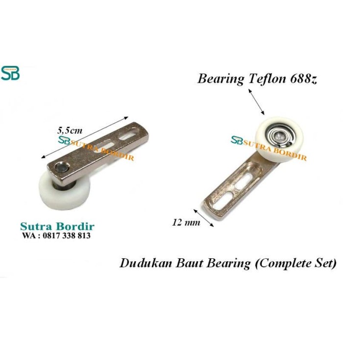 Plat Dudukan Baut Bearing Frame Dan Bearing 688Z Teflon 1 Set #98