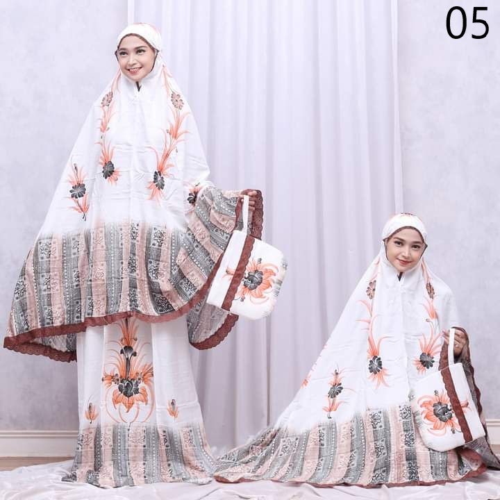 Mukena Terusan Lajuran Batik Asli Pekalongan Rayon Adem 37 / Coza Batik