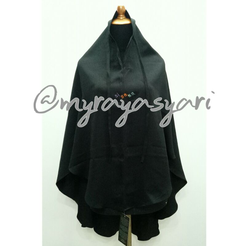 khimar sisesa syariah black original
