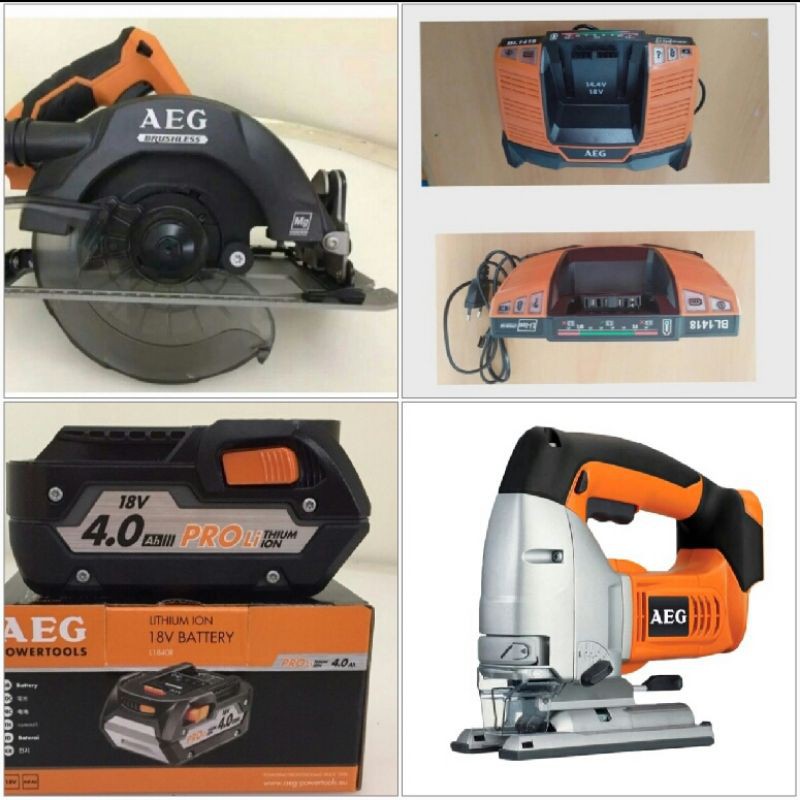 AEG CIRCULAR SAW BKS 18 BL ,AEG BST JIGSAW,BATRE +CHARGER(paket)