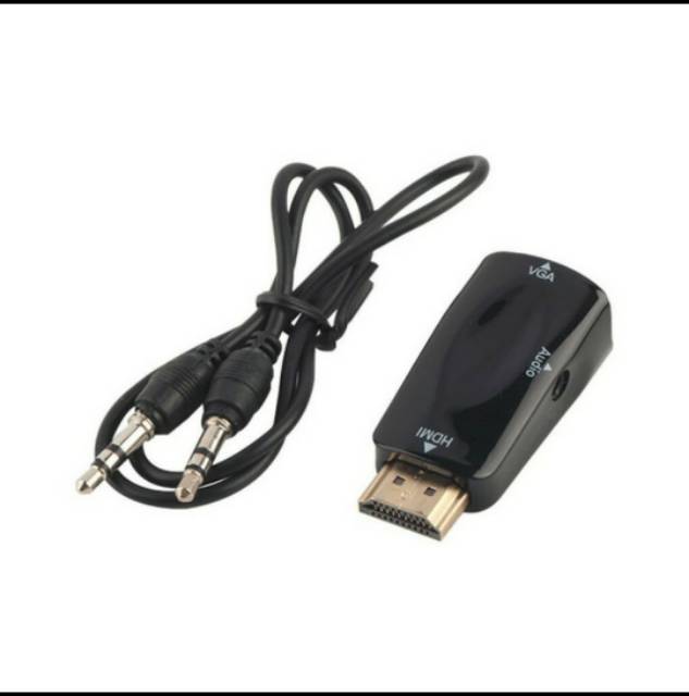 [COD] CONVERTER KONVERTER KONEKTOR HDMII TO VGA WITH PORT AUDIO 1080P / DARI LAPTOP KE PROYEKTOR PROJECTOR TV MONITOR