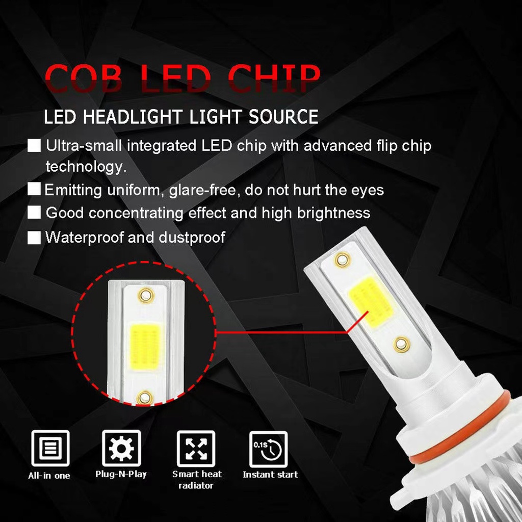 Lampu LED Mobil Headlight Lampu Utama C6 H4 H11 H8 H9 H16 H7 9005 HB3 9006 HB436W 3800L 6000K