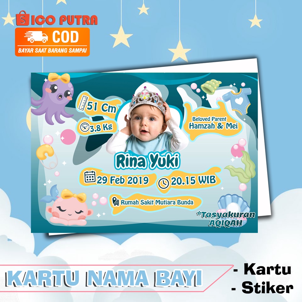 KARTU NAMA  BIO DATA BAYI LUCU
