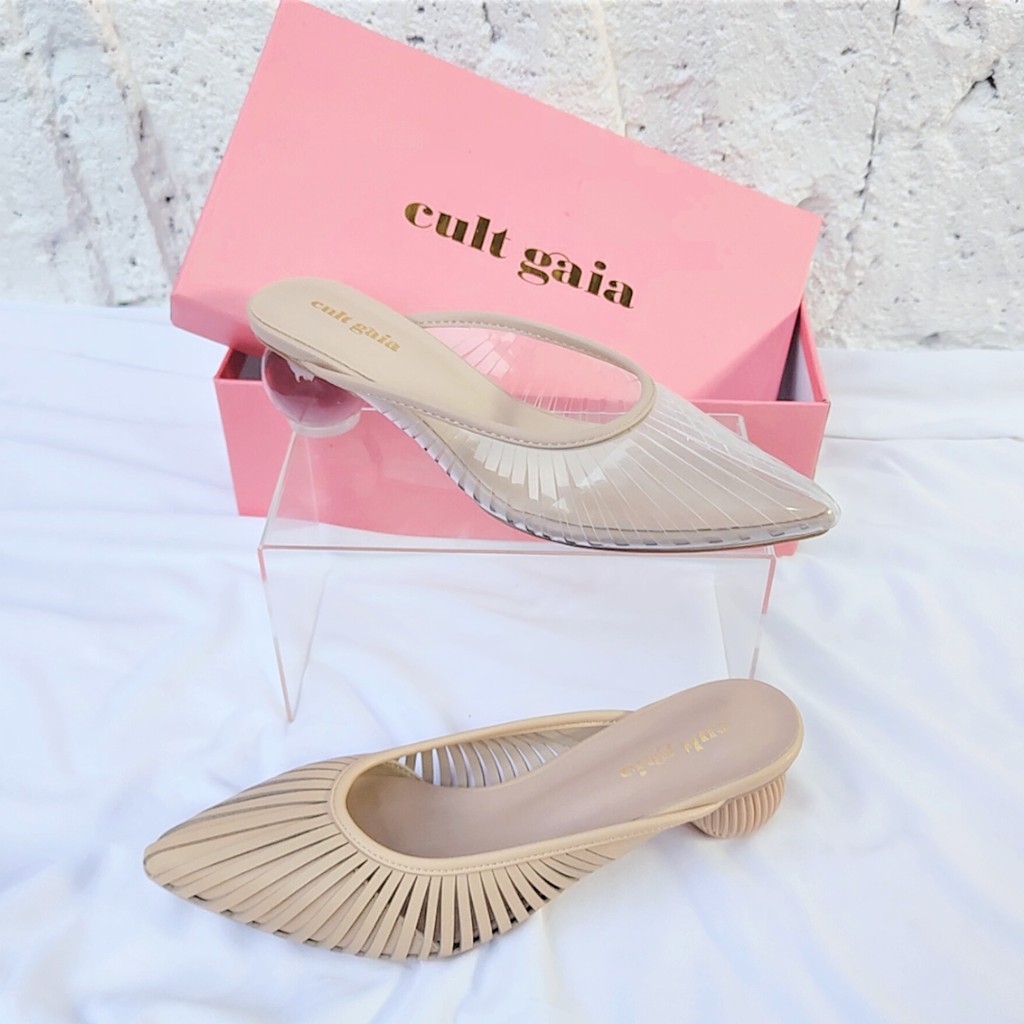 Cult Gaia The Alia Mule Transparan &amp; Snakeskin