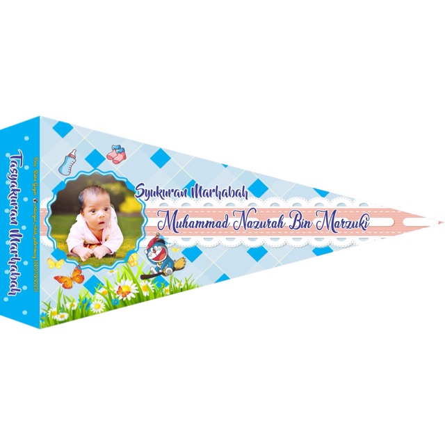 Bendera Aqiqah Besar Tanpa Tangkai