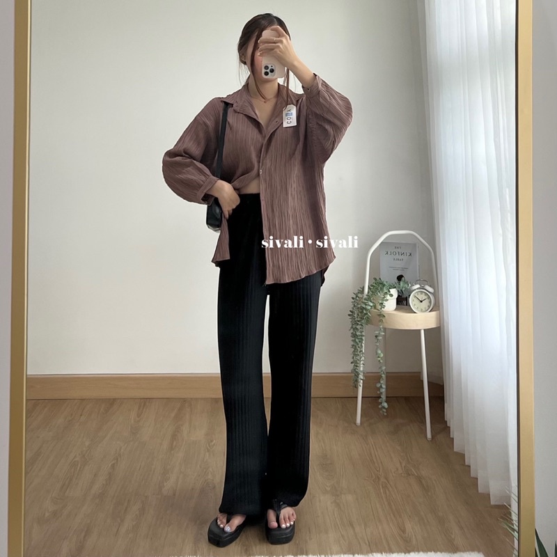 SIVALI Ha-ri Shirt | Kemeja Wanita Oversize - Basic Shirt Kemeja Polos