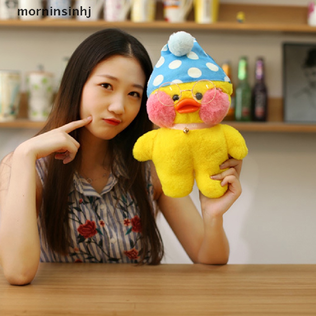 Mornin Mainan Boneka Plush Bebek Kuning Kecil 30cm Gaya Korea