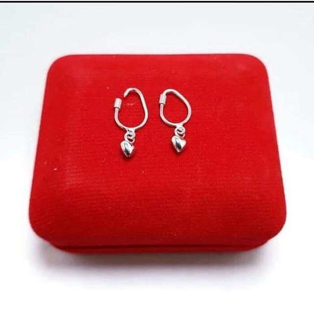 Anting kenip anting bayi perak 925 lapis emas putih