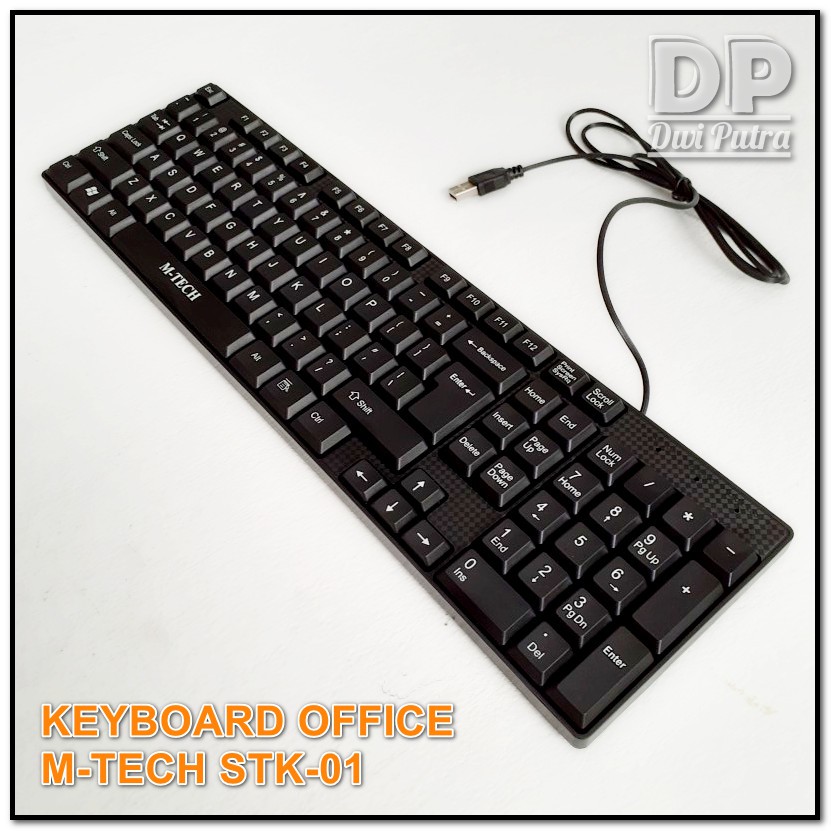 KEYBOARD M-TECH STK-01 OFFICE USB // US LAYOUT KEYBORD KANTOR KANTORAN // WATER SPILL HOLE