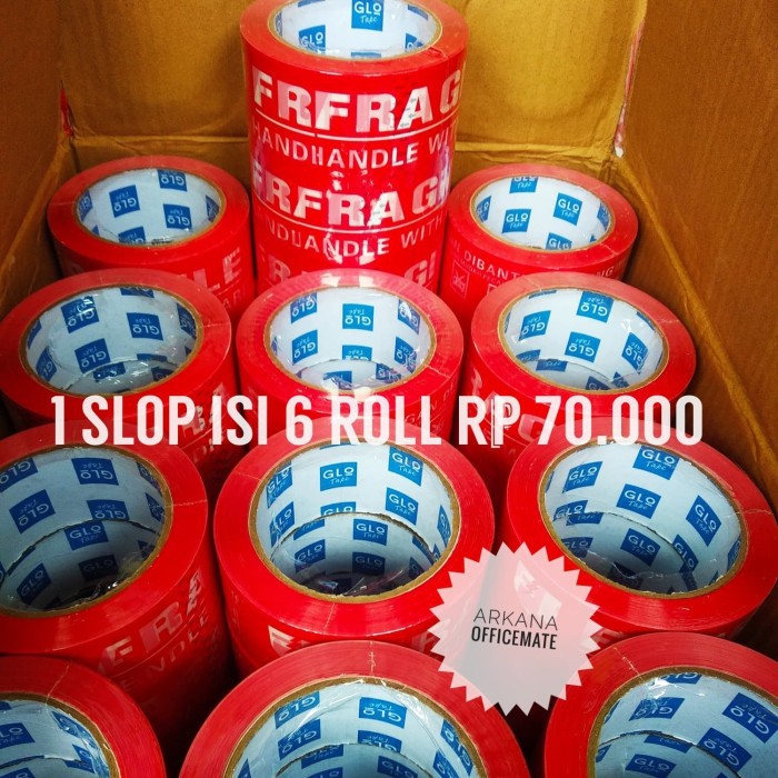 

PROMO MURAH 1 SLOP ISI 6 ROLL | Lakban Fragile 2" 90 Yard