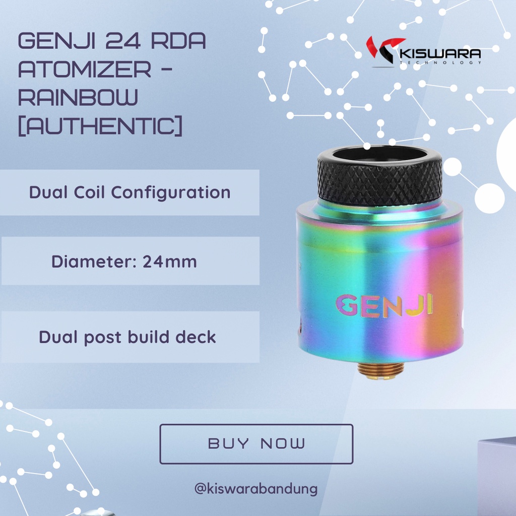 Genji 24 RDA Atomizer - RAINBOW [Authentic] KiswaraBandung