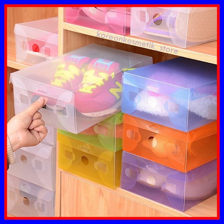 KOTAK SEPATU TRANSPARAN / BOX SEPATU TRANSPARAN / TEMPAT SEPATU KOTAK TRANSPARAN