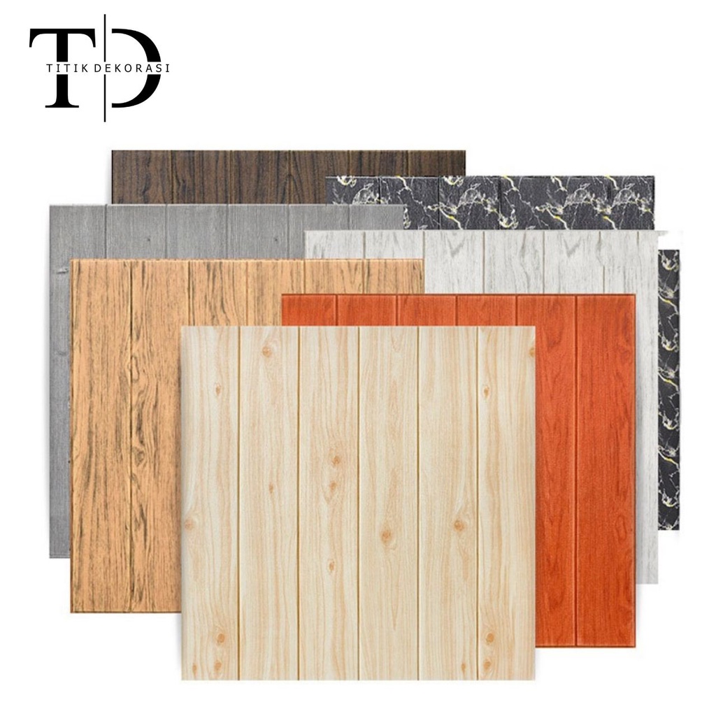 PROMO!!! Wallpaper Sticker Dinding / Wallfoam Stiker foam 3D Dekorasi Rumah Motif kayu Premium High Quality MURAH-1