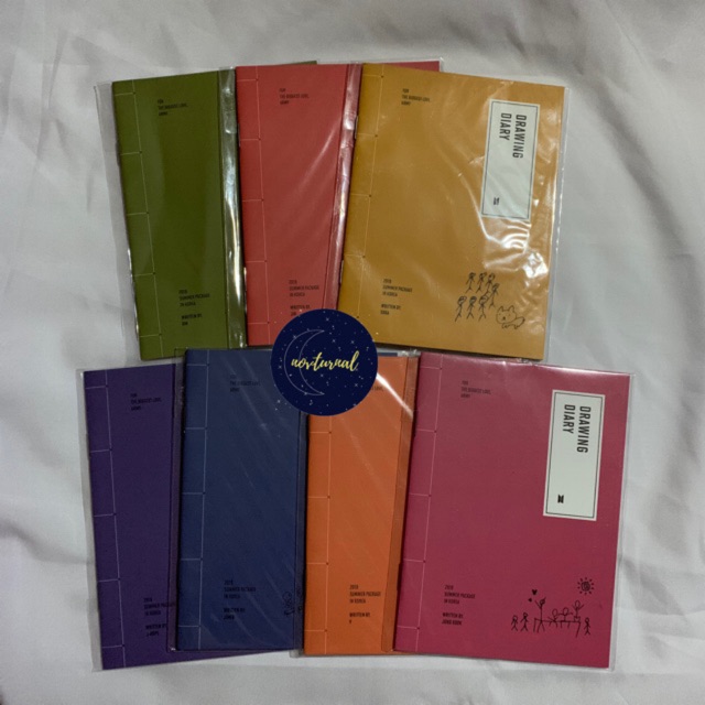 BTS - 2019 Summer Package Drawing Diary Book Only FULLSET Jin Jhope Suga Jimin Jungkook Taehyung V