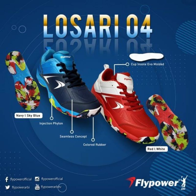 Promo Sepatu Badminton Terbaru Flypower Losari 04 Losari 4 Original