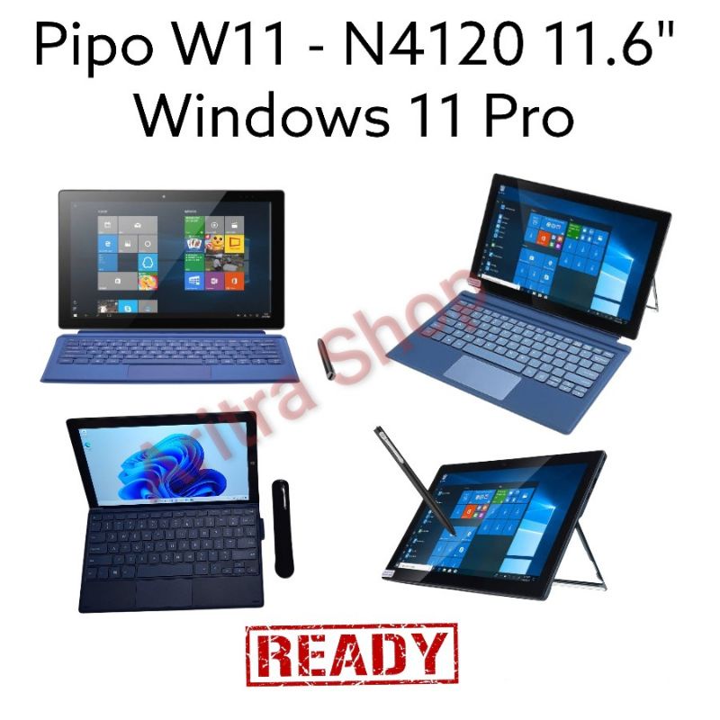 Paket Komplit Tablet PC 2in1 Pipo W11 11.6" 8/128GB N4120 Windows 11 Pro FHD Ultrabook
