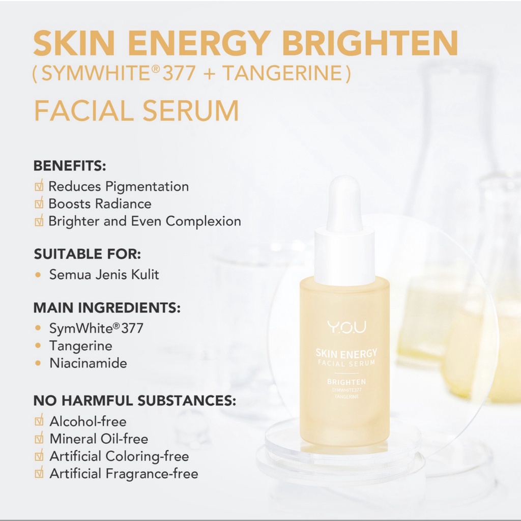 YOU Skin Energy Symwhite 377+Niacinamide Maximum Brighten Facial Serum / Soothe / Hydrate / Balance / Firm Serum