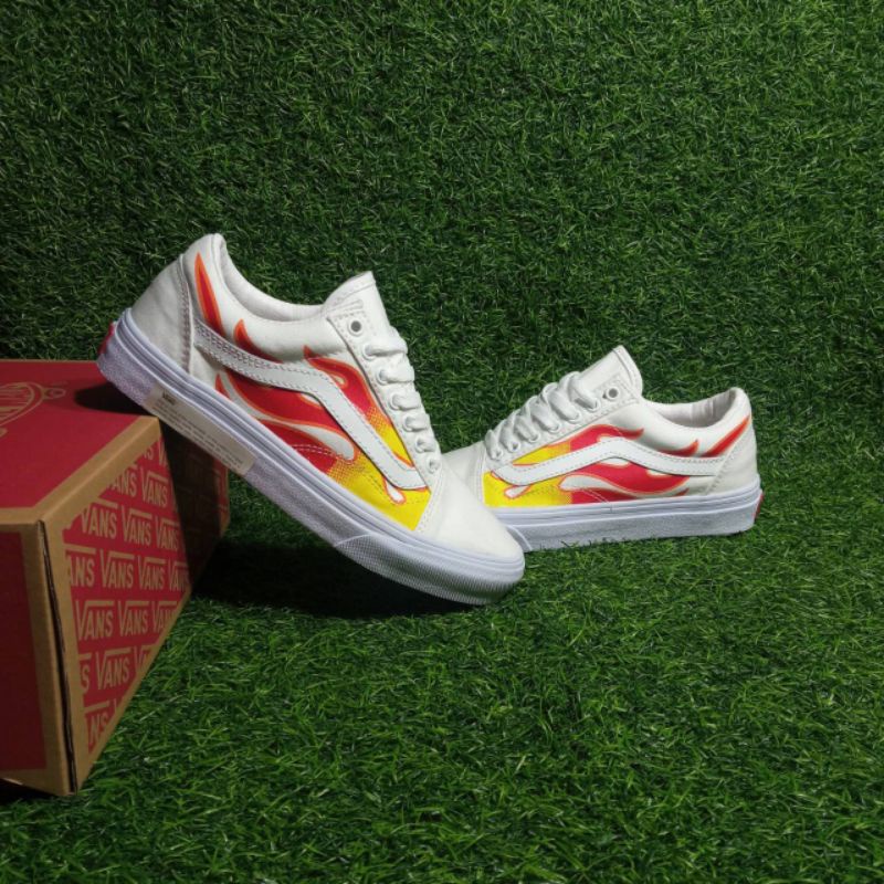 flame vans white