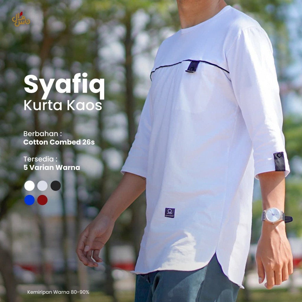 Koko Kurta Pria Syafiq  - Gratis Peci Rajut