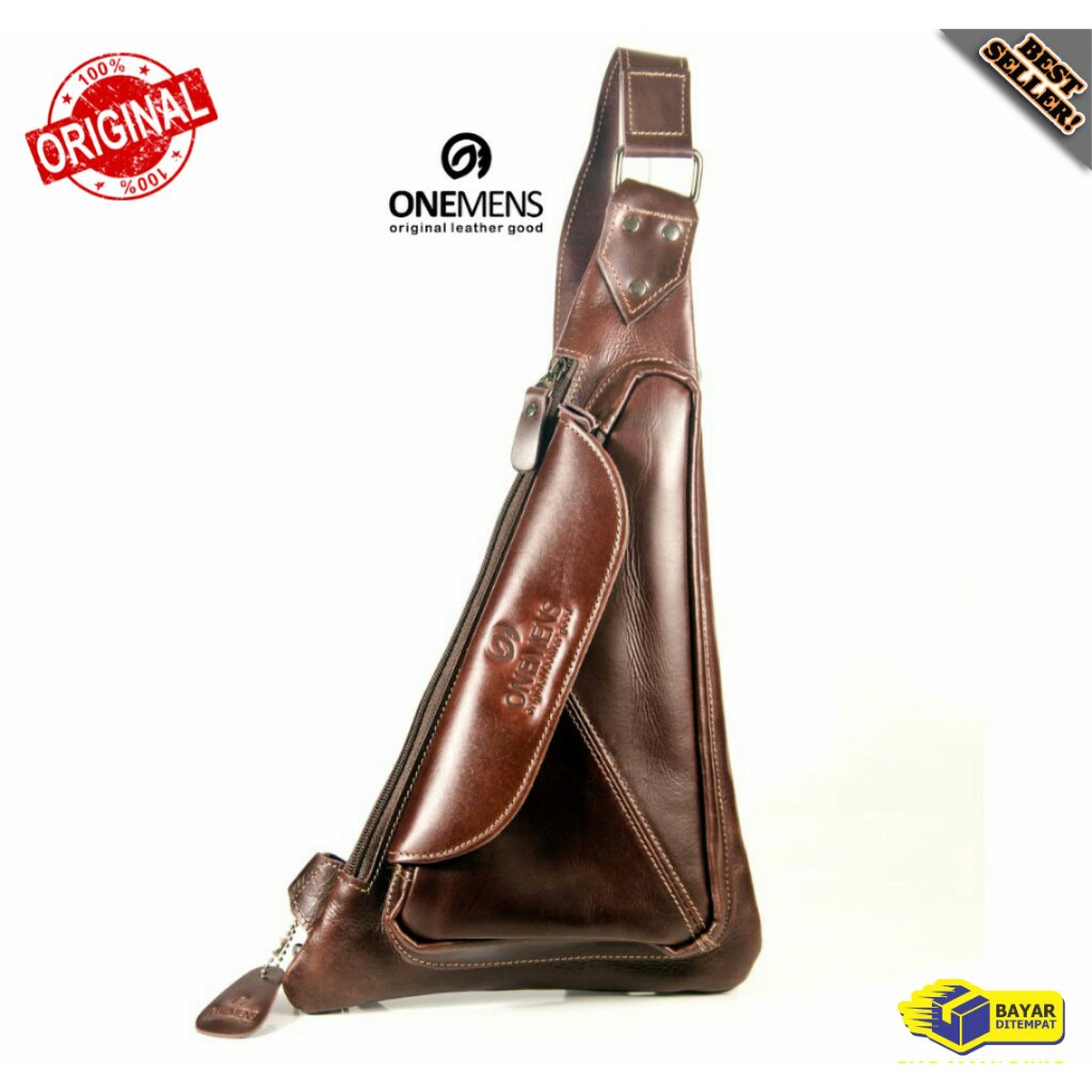 Tas Selempang Dada Pistol OneMens 100% Kulit Asli