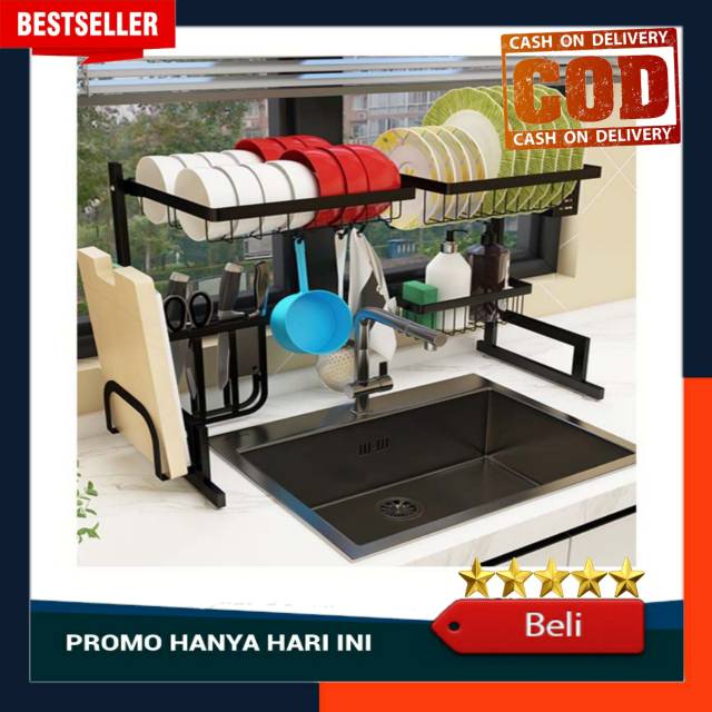  Rak  Piring  Wastafel  2 Susun 65 cm anti karat Rak  Dapur 