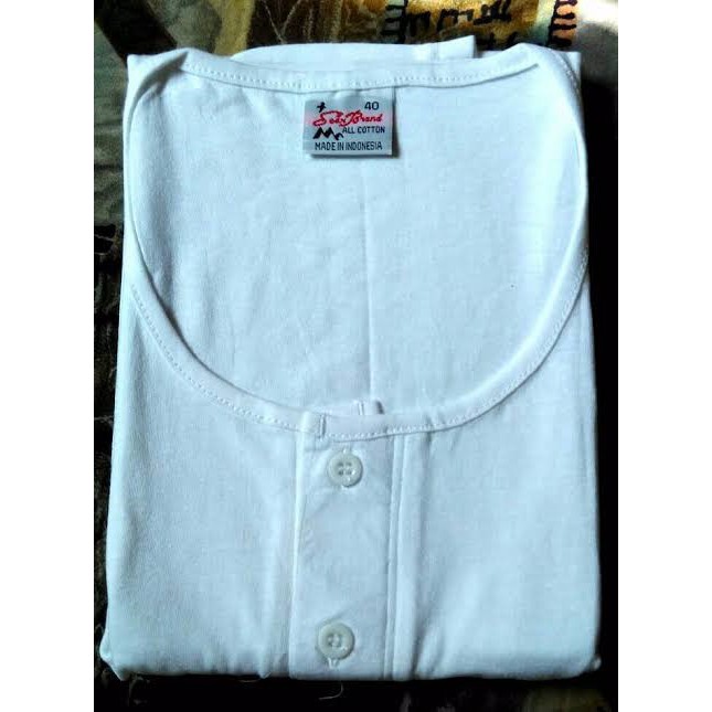 3 pcs kaos oblong pria kancing