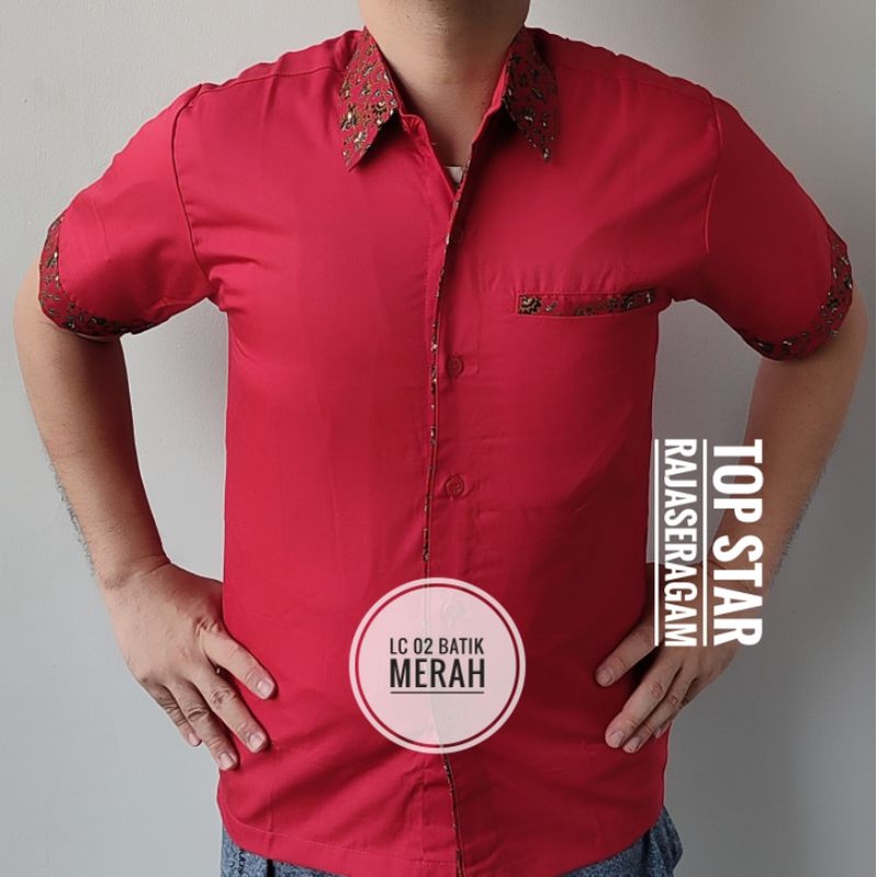 LC Batik Baju Kemeja Seragam Kerja Kombinasi Drill Werpak Kantor Dinas PDH PDL