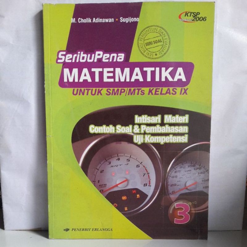 BUKU ORI SERIBU PENA MATEMATIKA UNTUK SMP/MTS KELAS IX KTSP 2006