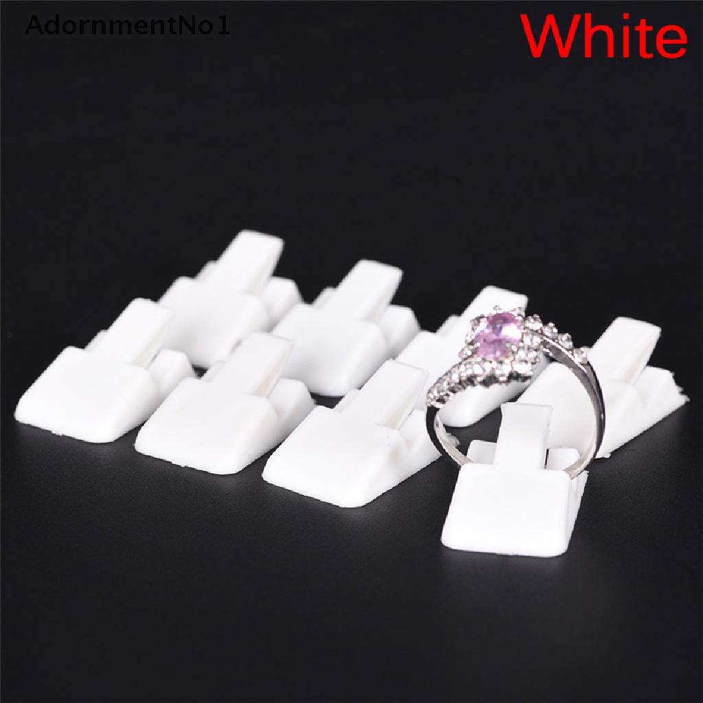 (AdornmentNo1) 10pcs / Set Stand Holder Display Cincin Bahan Plastik Frosted Untuk Dekorasi