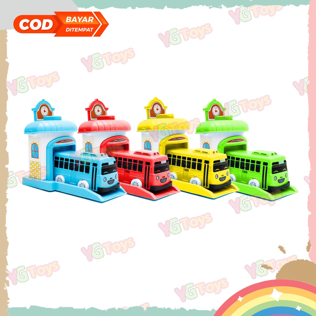 YGtoys Mainan Anak Mobil Toya Taayo The Little Bus Garasi Set Lontar Bis Dorong