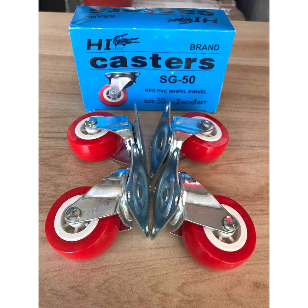 Roda caster kaster etalase 2" Nylon PU / Teflon (4pc)