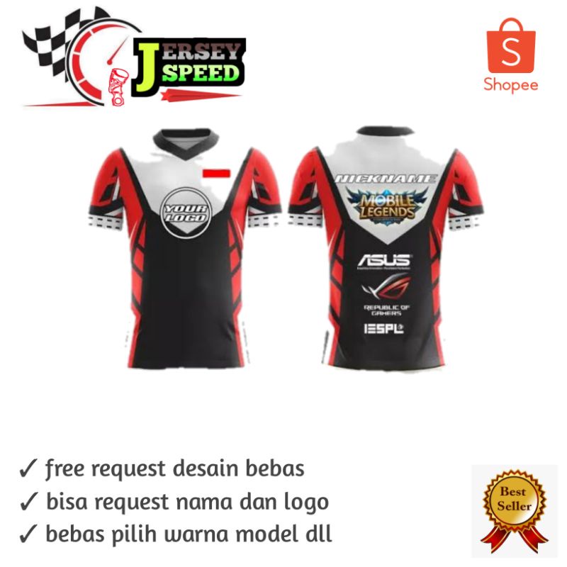 Jersey gaming ML free desain suka suka full printing