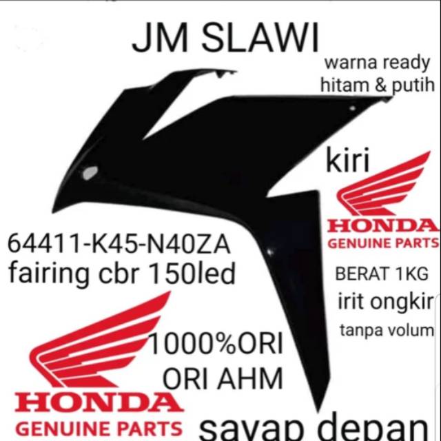 fairing depan atau sayap depan new cbr 150  ori ahm