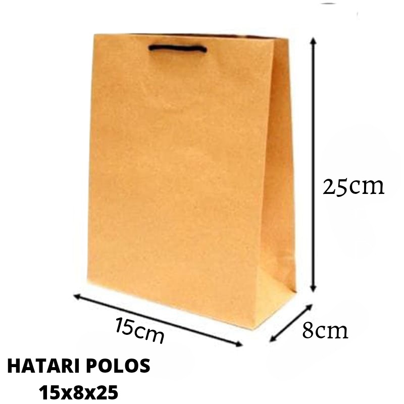 Paper Bag Coklat Polos Craft Uk 15x8x25 CM hatari [ECERAN] GOODIE BAG paper bag polos coklat / paperbag murah / Tas Kertas kecil mini souvenir