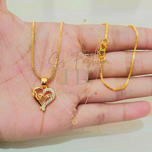 Kalung Italy Liontin Love Anti Karat