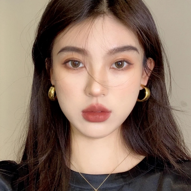 Papaozhu Vintage Emas Logam Besar Bulat Hoop Anting Untuk Wanita Gadis Chic Fashion Geometris Anting Kepribadian Telinga Perhiasan Pesta